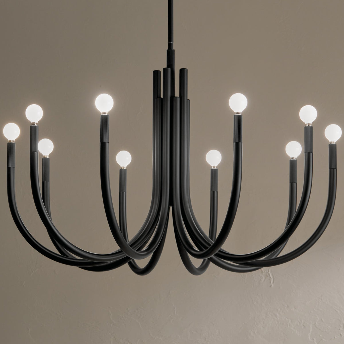 KICHLER 52551BK Odensa 40.25 Inch 10 Light Chandelier In Black