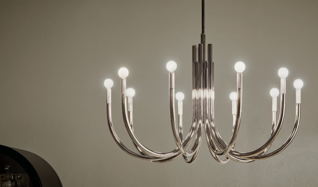 KICHLER 52551PN Odensa 40.25 Inch 10 Light Chandelier In Polished Nickel