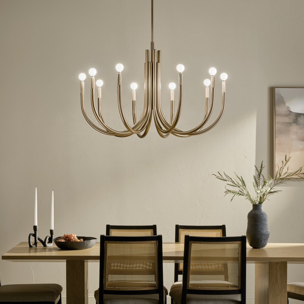 KICHLER 52551CPZ Odensa 40.25 Inch 10 Light Chandelier In Champagne Bronze