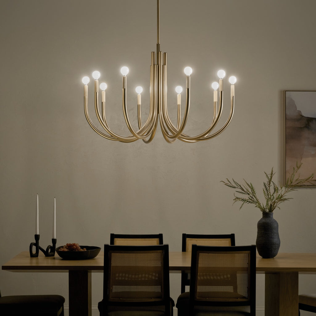 KICHLER 52551CPZ Odensa 40.25 Inch 10 Light Chandelier In Champagne Bronze