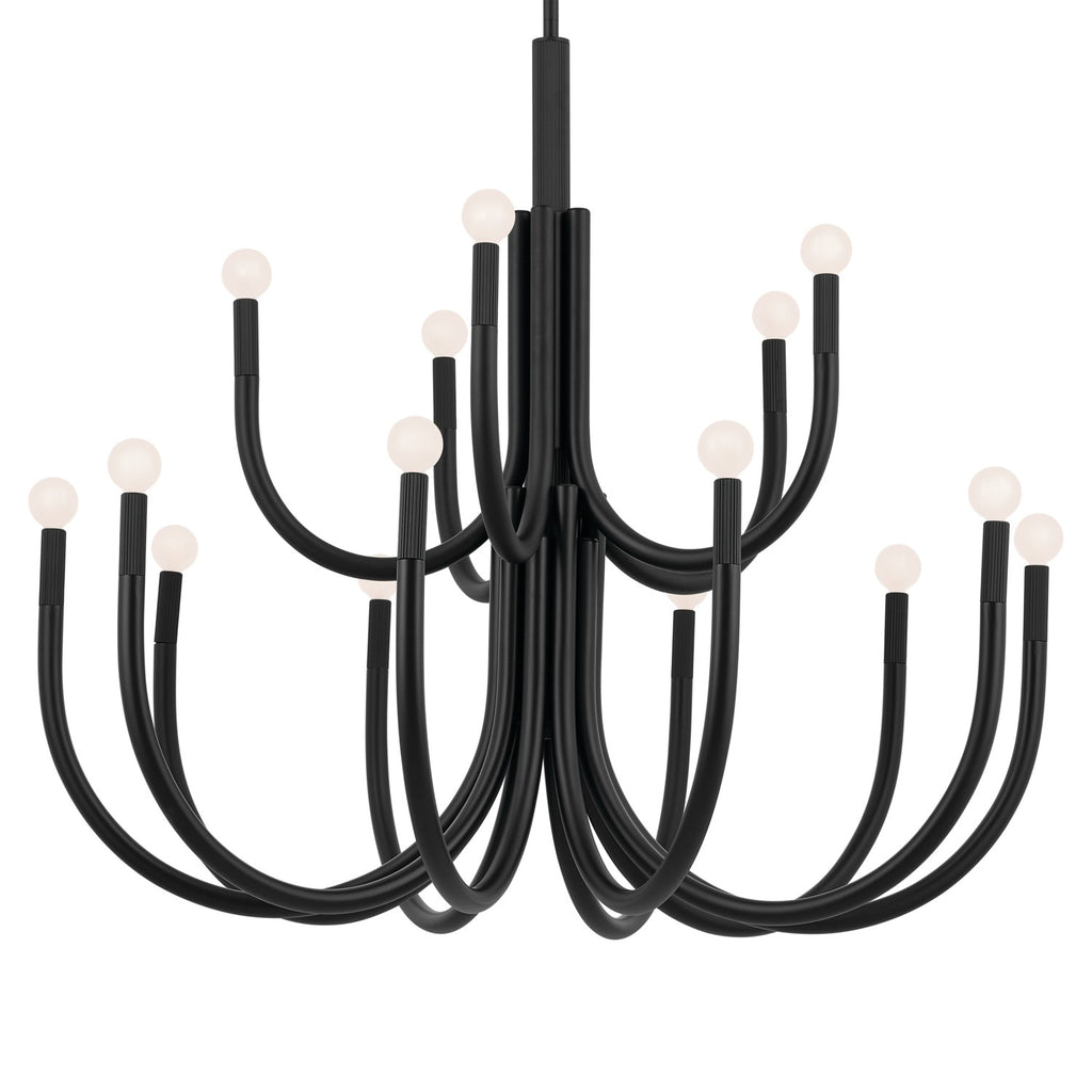 KICHLER 52552BK Odensa 40 Inch 15 Light Chandelier In Black