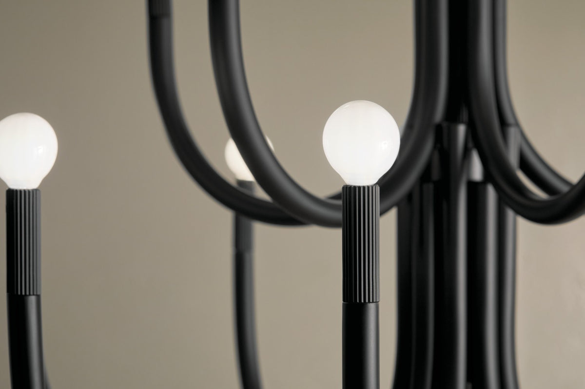 KICHLER 52552BK Odensa 40 Inch 15 Light Chandelier In Black