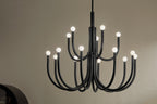 KICHLER 52552BK Odensa 40 Inch 15 Light Chandelier In Black