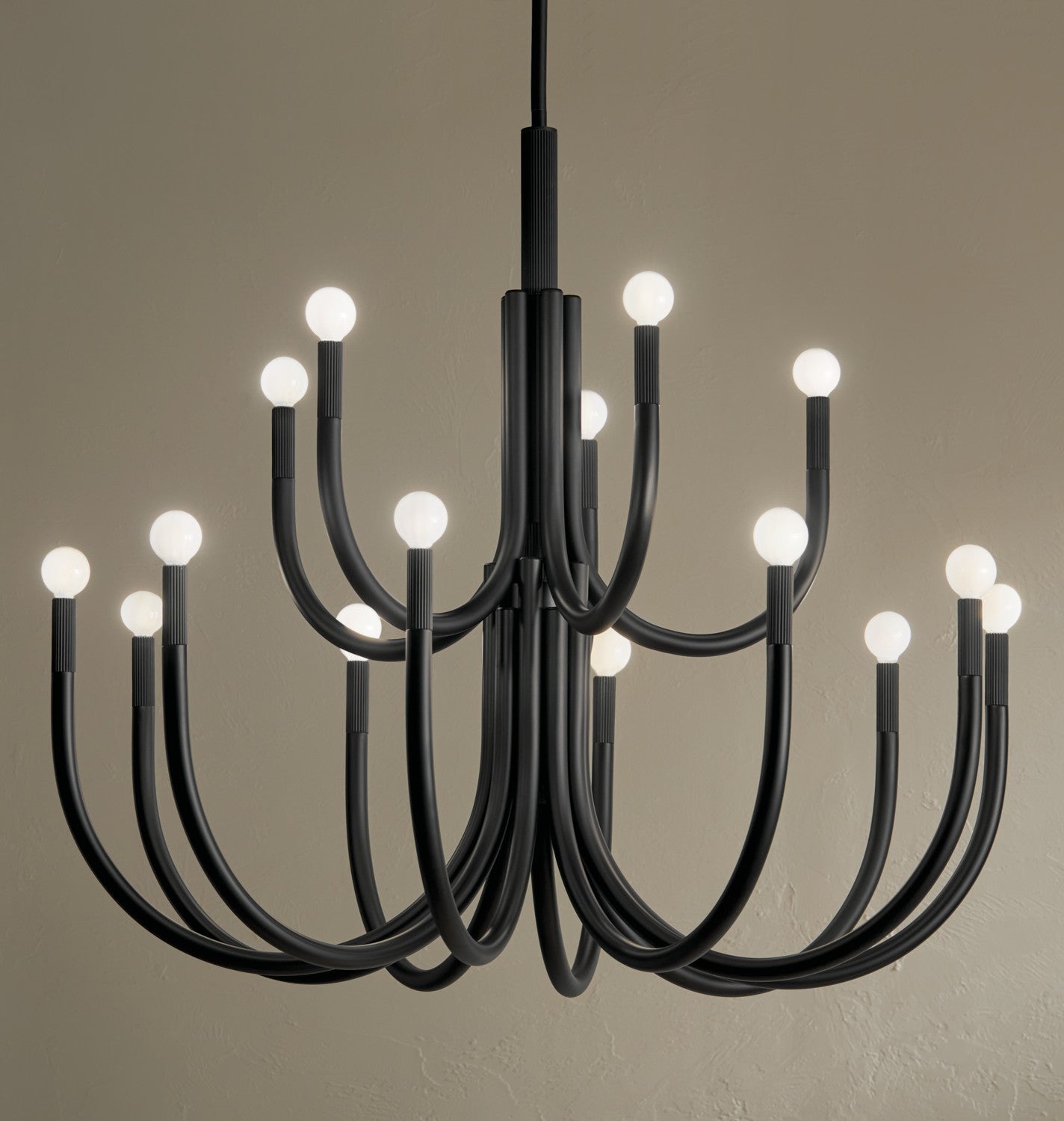 KICHLER 52552BK Odensa 40 Inch 15 Light Chandelier In Black