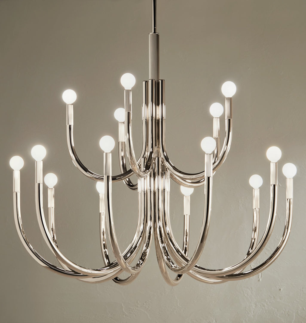 KICHLER 52552PN Odensa 40 Inch 15 Light Chandelier In Polished Nickel