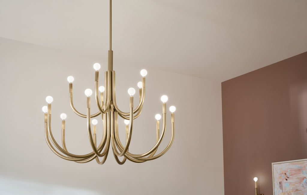 KICHLER 52552CPZ Odensa 40 Inch 15 Light Chandelier In Champagne Bronze