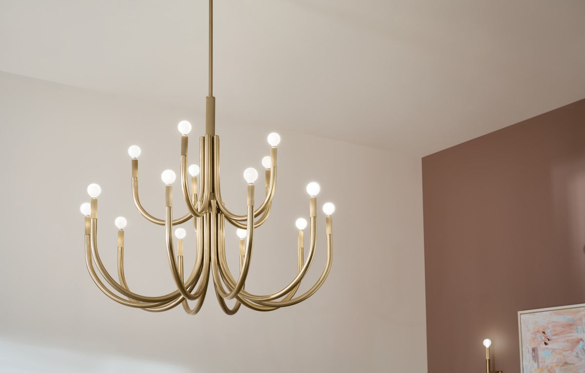 KICHLER 52552CPZ Odensa 40 Inch 15 Light Chandelier In Champagne Bronze