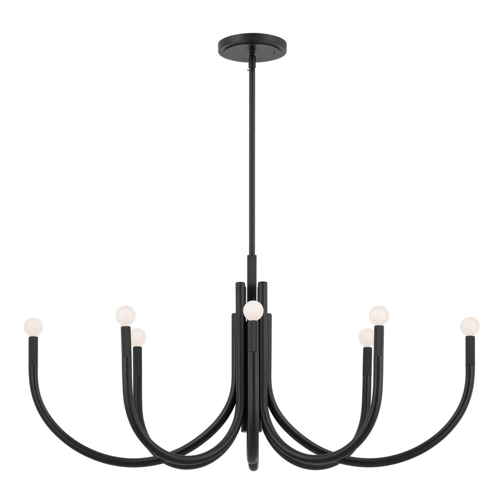 KICHLER 52553BK Odensa 46 Inch 8 Light Oval Chandelier In Black