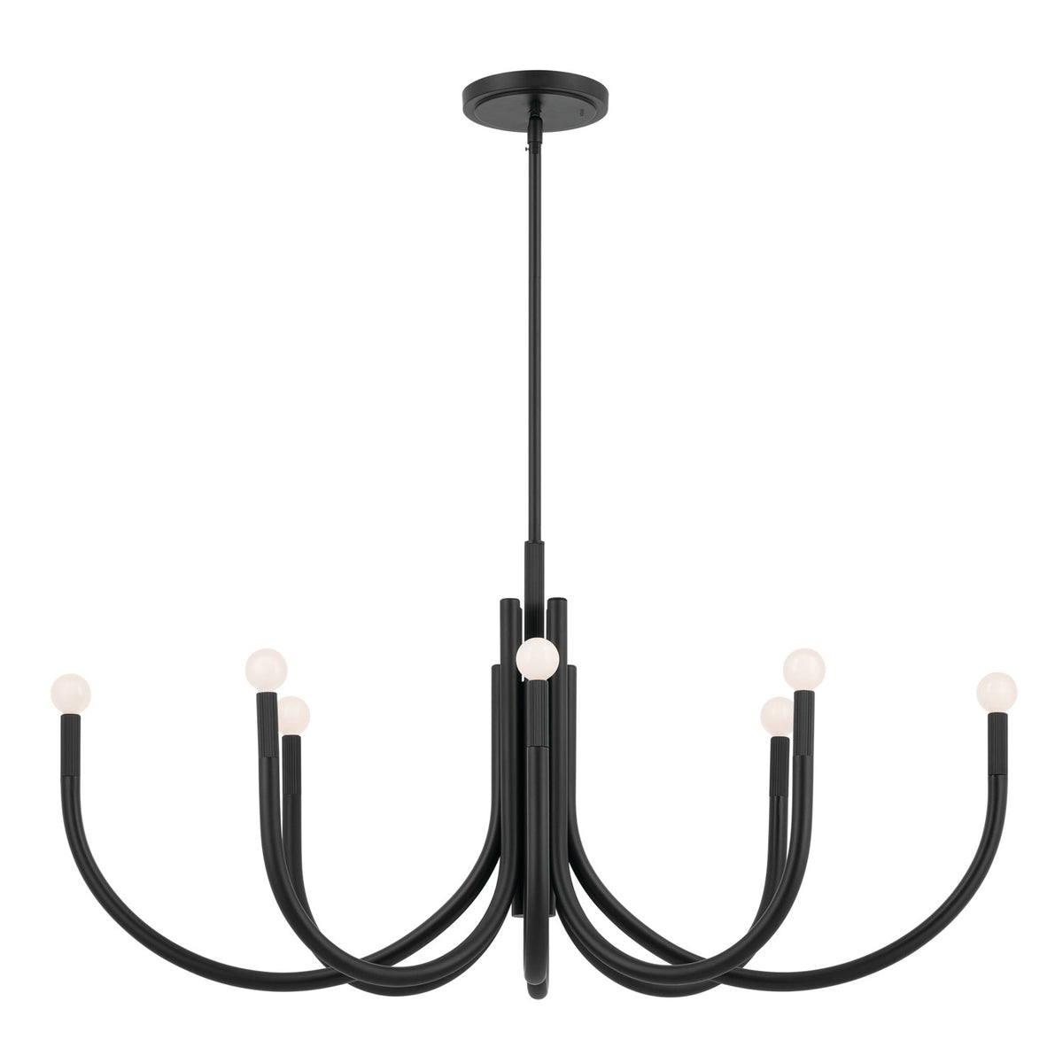 KICHLER 52553BK Odensa 46 Inch 8 Light Oval Chandelier In Black