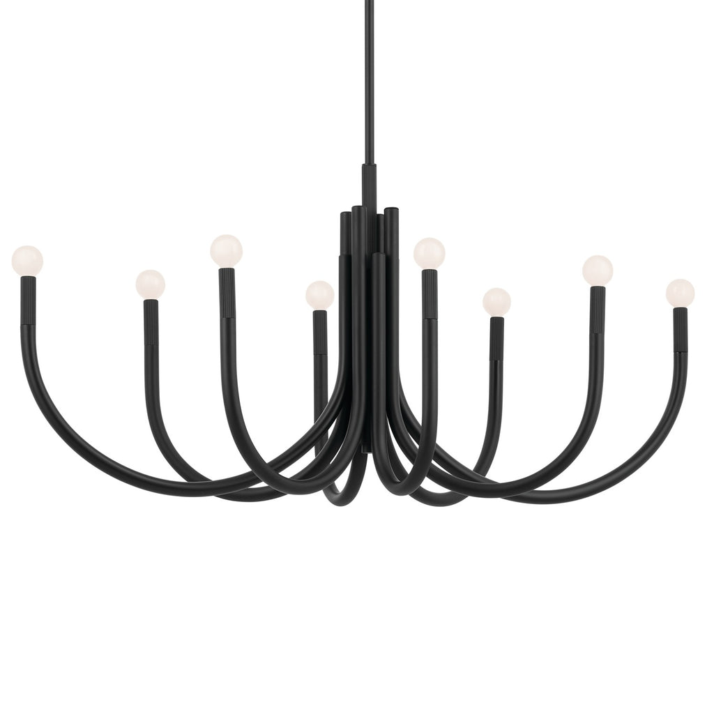 KICHLER 52553BK Odensa 46 Inch 8 Light Oval Chandelier In Black