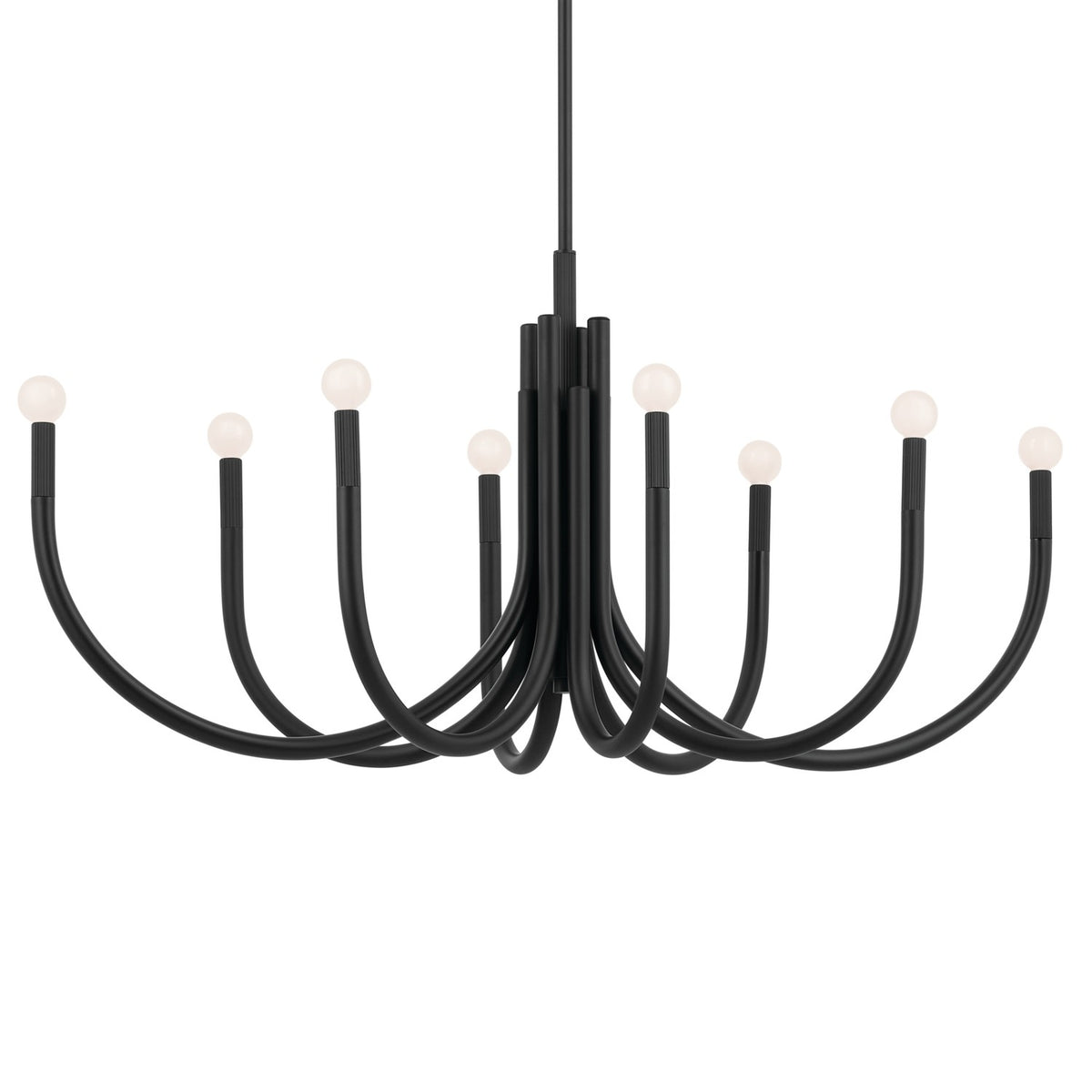 KICHLER 52553BK Odensa 46 Inch 8 Light Oval Chandelier In Black