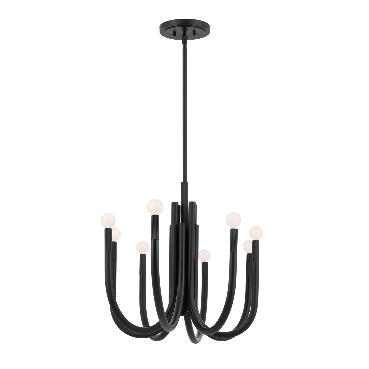 KICHLER 52553BK Odensa 46 Inch 8 Light Oval Chandelier In Black