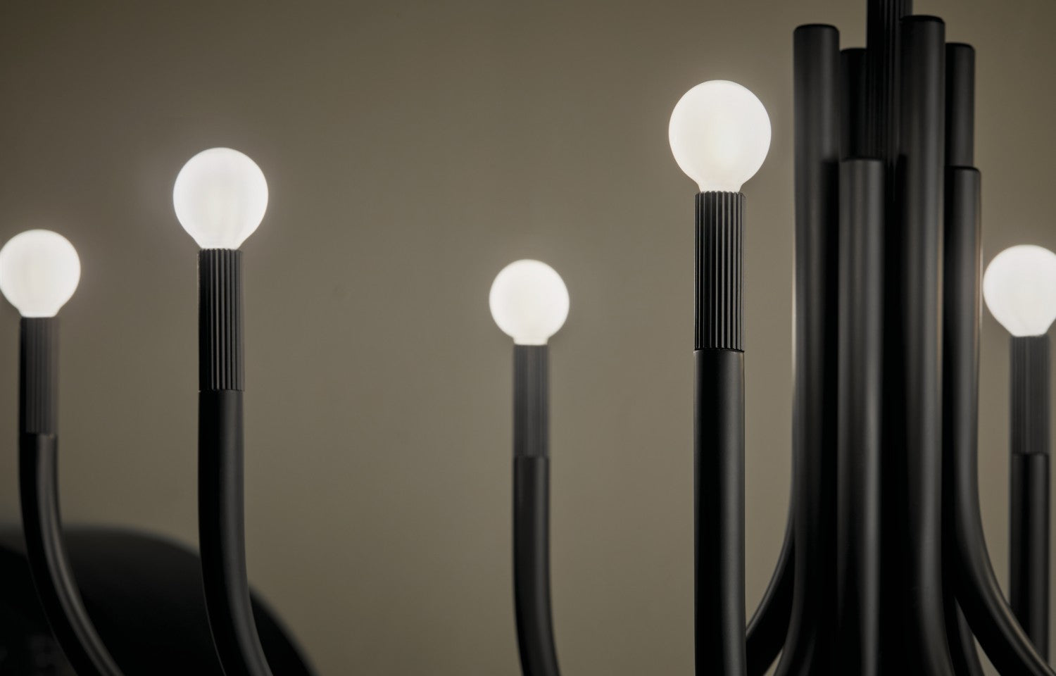 KICHLER 52553BK Odensa 46 Inch 8 Light Oval Chandelier In Black