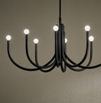KICHLER 52553BK Odensa 46 Inch 8 Light Oval Chandelier In Black