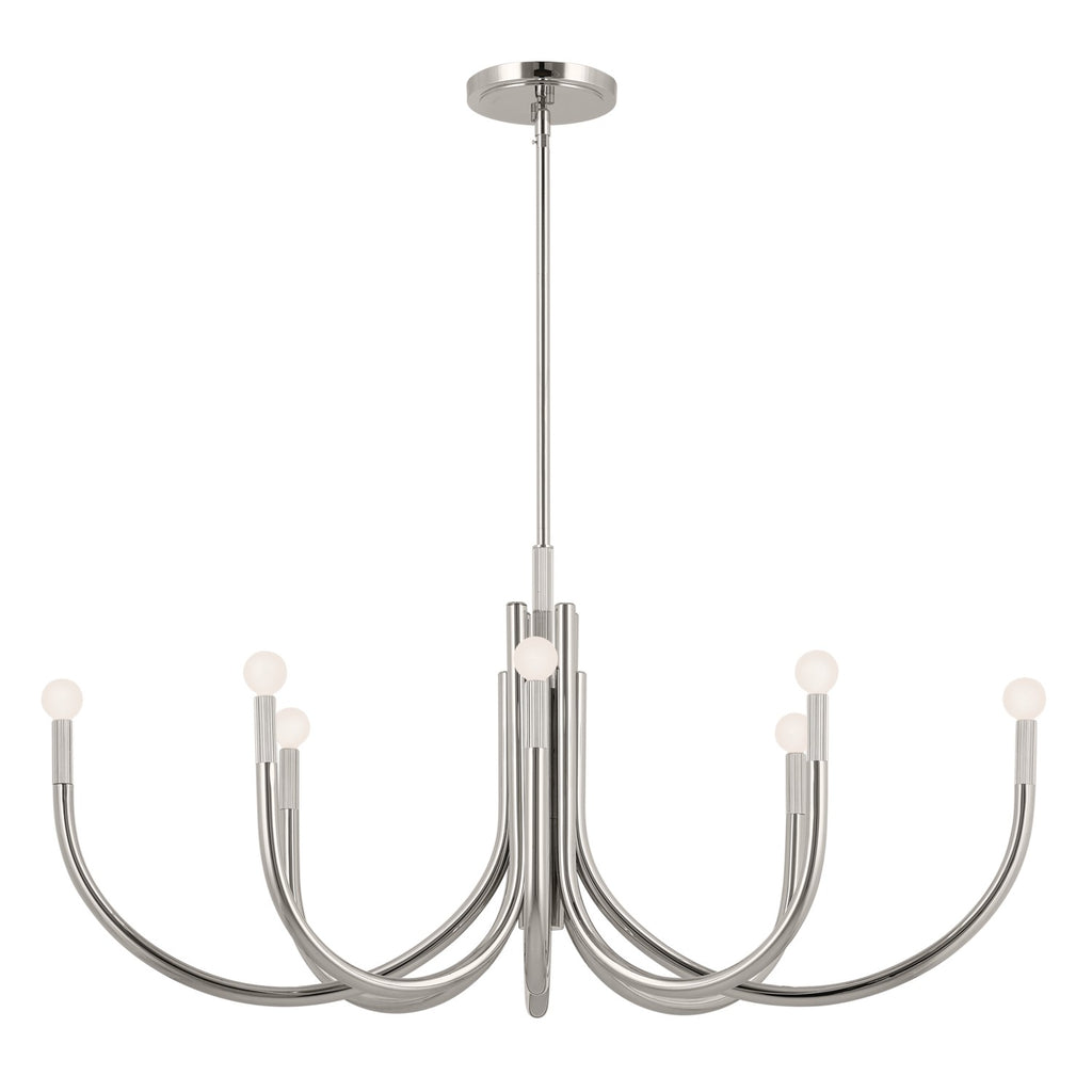 KICHLER 52553PN Odensa 46 Inch 8 Light Oval Chandelier In Polished Nickel