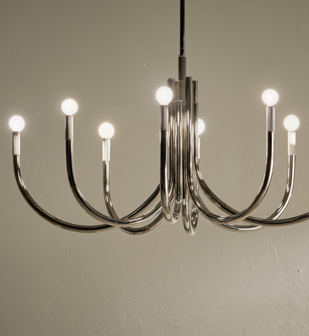 KICHLER 52553PN Odensa 46 Inch 8 Light Oval Chandelier In Polished Nickel