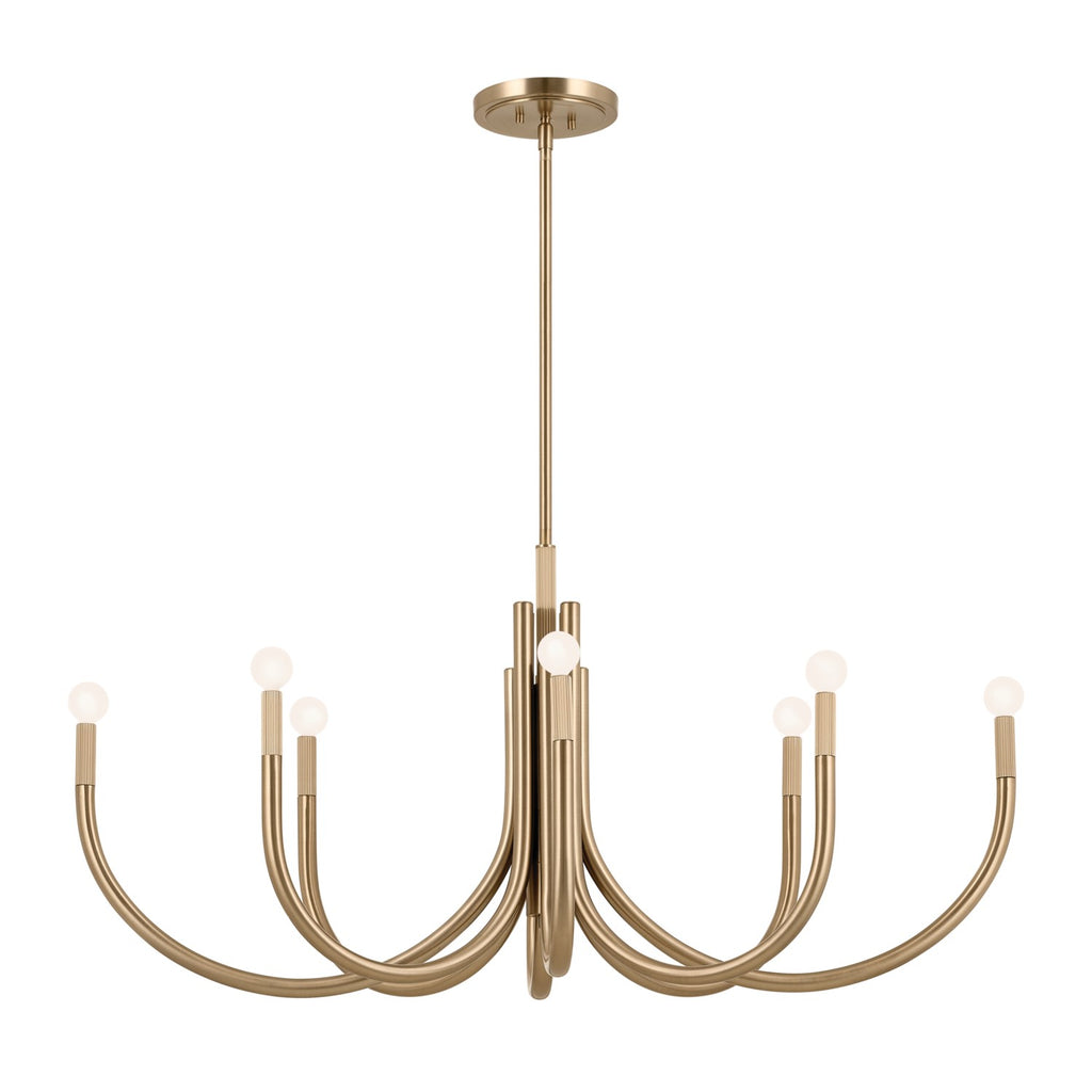 KICHLER 52553CPZ Odensa 46 Inch 8 Light Oval Chandelier In Champagne Bronze