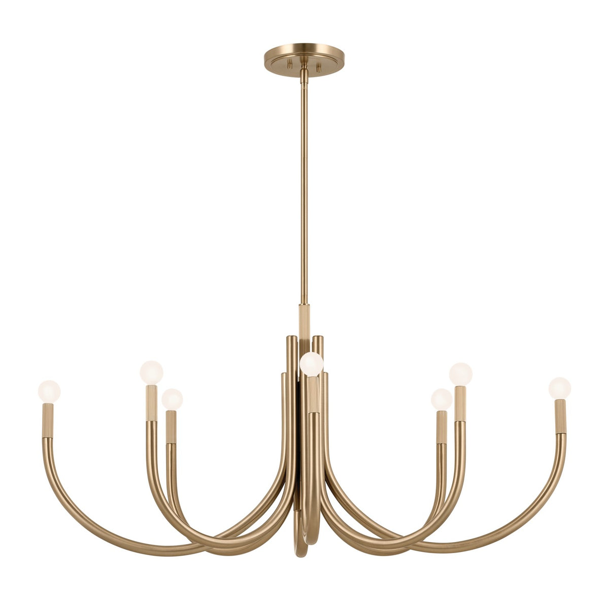 KICHLER 52553CPZ Odensa 46 Inch 8 Light Oval Chandelier In Champagne Bronze
