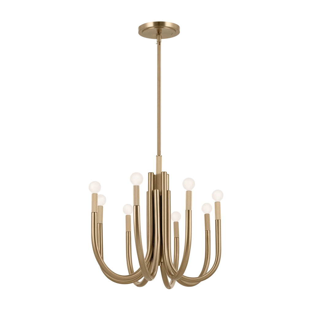 KICHLER 52553CPZ Odensa 46 Inch 8 Light Oval Chandelier In Champagne Bronze