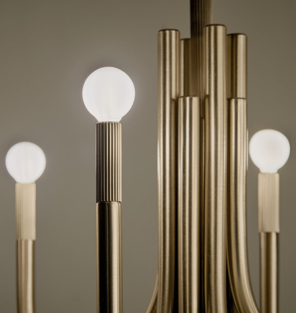 KICHLER 52553CPZ Odensa 46 Inch 8 Light Oval Chandelier In Champagne Bronze
