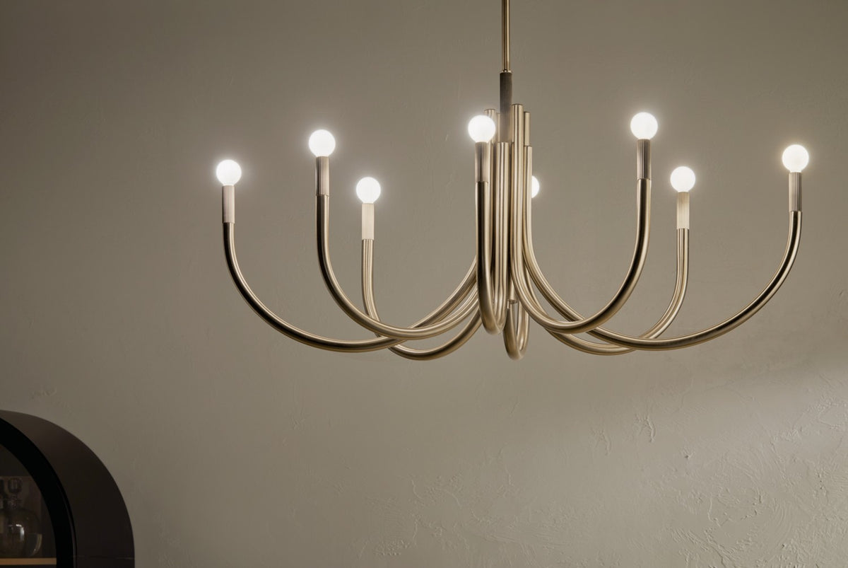 KICHLER 52553CPZ Odensa 46 Inch 8 Light Oval Chandelier In Champagne Bronze