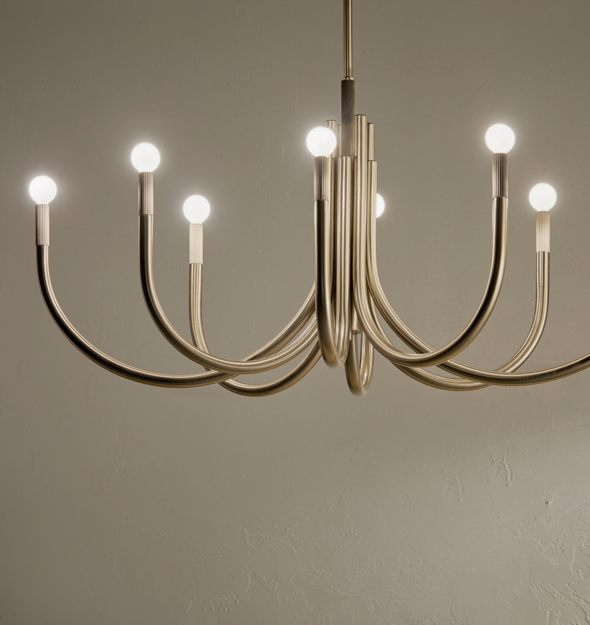 KICHLER 52553CPZ Odensa 46 Inch 8 Light Oval Chandelier In Champagne Bronze