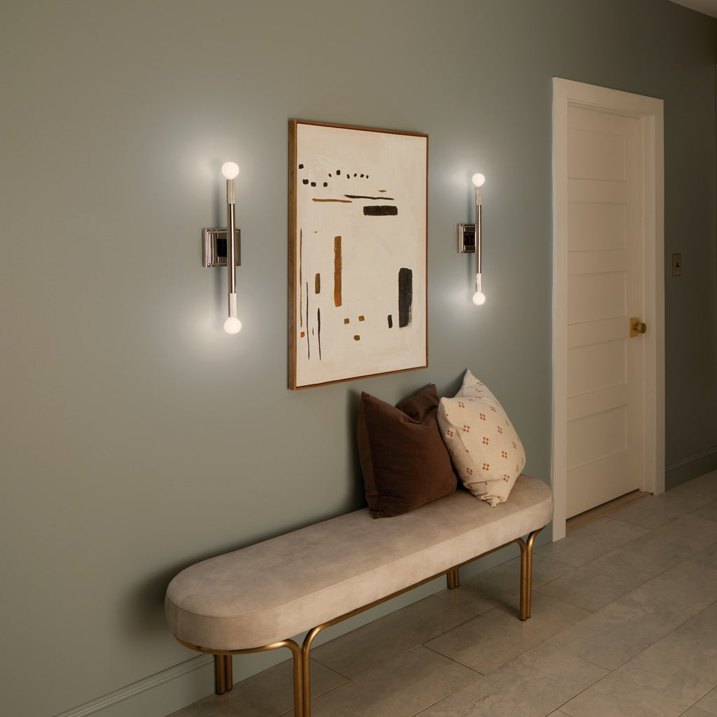 KICHLER 52556PN Odensa 17 Inch 2 Light Wall Sconce In Polished Nickel