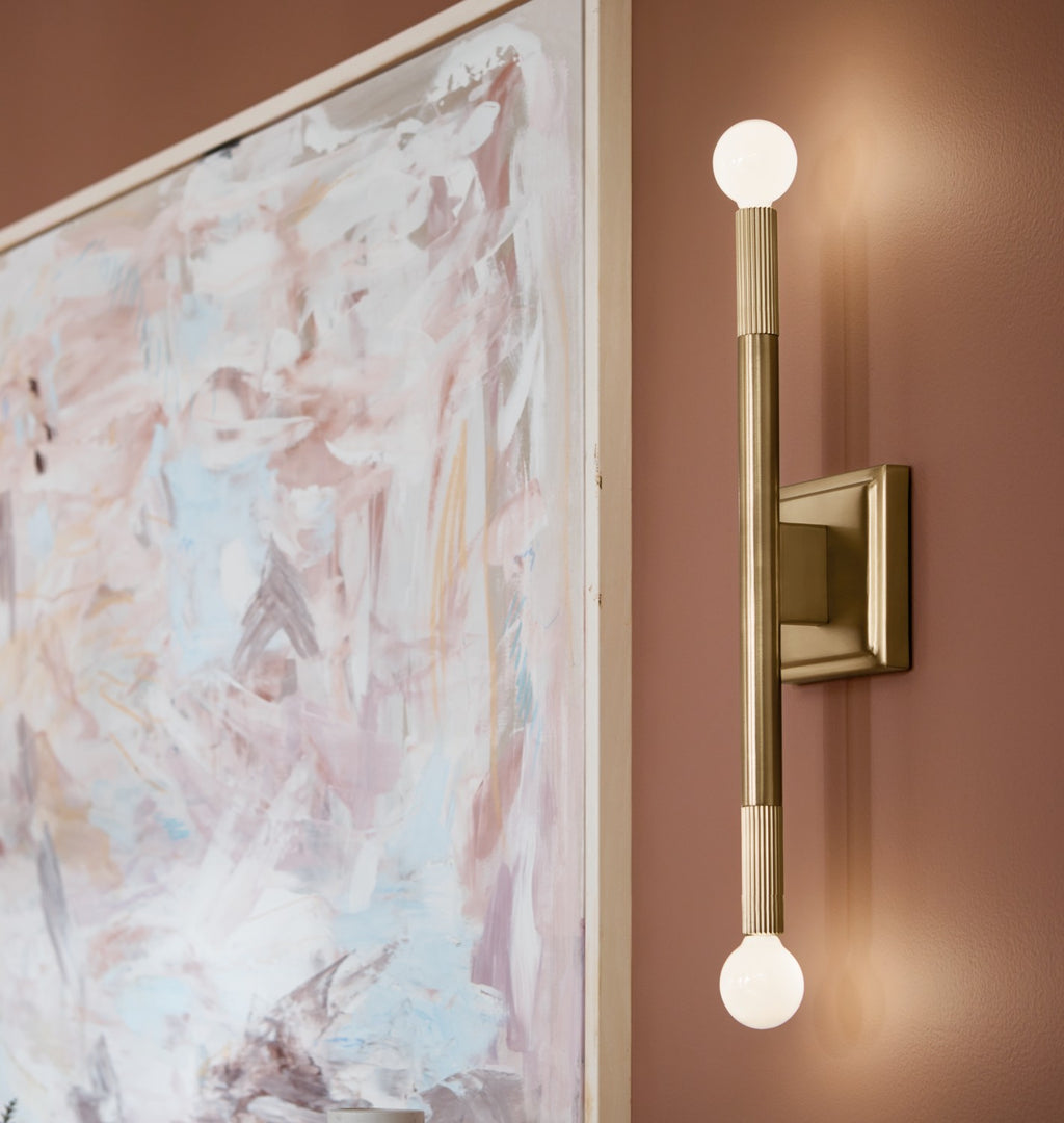 KICHLER 52556CPZ Odensa 17 Inch 2 Light Wall Sconce In Champagne Bronze