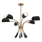 KICHLER 52559CPZBK Arcus 39.25 Inch 6 Light Chandelier In Champagne Bronze With Black