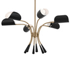 KICHLER 52559CPZBK Arcus 39.25 Inch 6 Light Chandelier In Champagne Bronze With Black