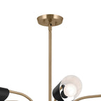 KICHLER 52559CPZBK Arcus 39.25 Inch 6 Light Chandelier In Champagne Bronze With Black