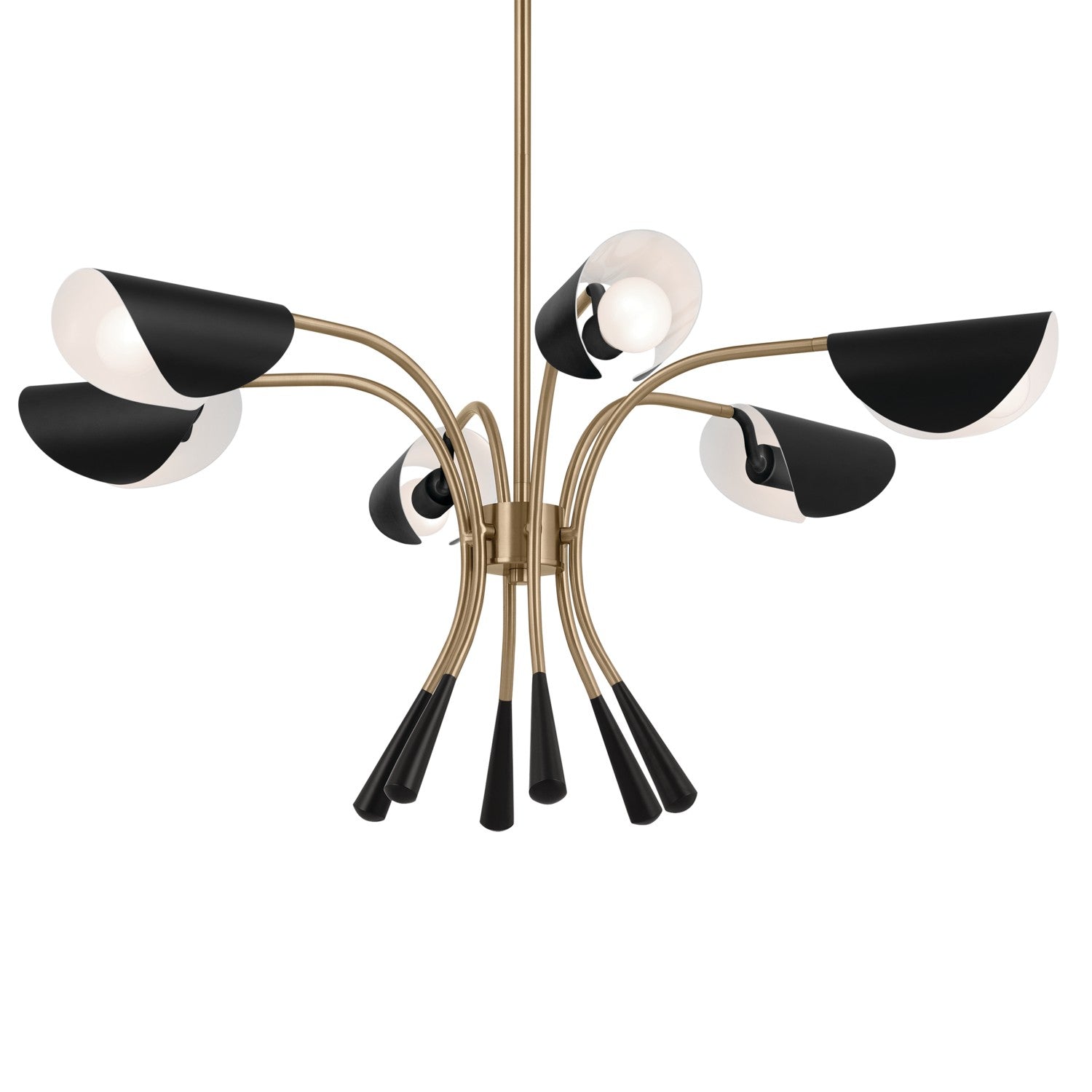 KICHLER 52559CPZBK Arcus 39.25 Inch 6 Light Chandelier In Champagne Bronze With Black