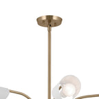 KICHLER 52559CPZWH Arcus 39.25 Inch 6 Light Chandelier In Champagne Bronze With White