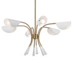 KICHLER 52559CPZWH Arcus 39.25 Inch 6 Light Chandelier In Champagne Bronze With White
