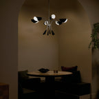 KICHLER 52559SN Arcus 39.25 Inch 6 Light Chandelier In Satin Nickel With Black
