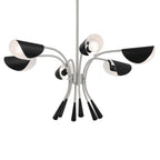 KICHLER 52559SN Arcus 39.25 Inch 6 Light Chandelier In Satin Nickel With Black