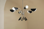 KICHLER 52559SN Arcus 39.25 Inch 6 Light Chandelier In Satin Nickel With Black