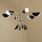 KICHLER 52559SN Arcus 39.25 Inch 6 Light Chandelier In Satin Nickel With Black