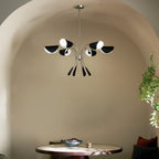 KICHLER 52559SN Arcus 39.25 Inch 6 Light Chandelier In Satin Nickel With Black