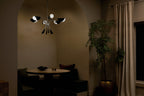 KICHLER 52559SN Arcus 39.25 Inch 6 Light Chandelier In Satin Nickel With Black