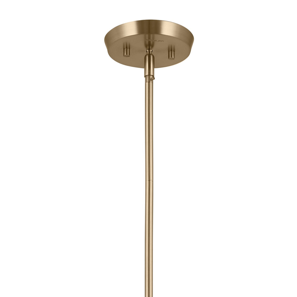 KICHLER 52558CPZBK Arcus 29.25 Inch 5 Light Convertible Chandelier In Champagne Bronze With Black