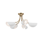 KICHLER 52558CPZWH Arcus 29.25 Inch 5 Light Convertible Chandelier In Champagne Bronze With White