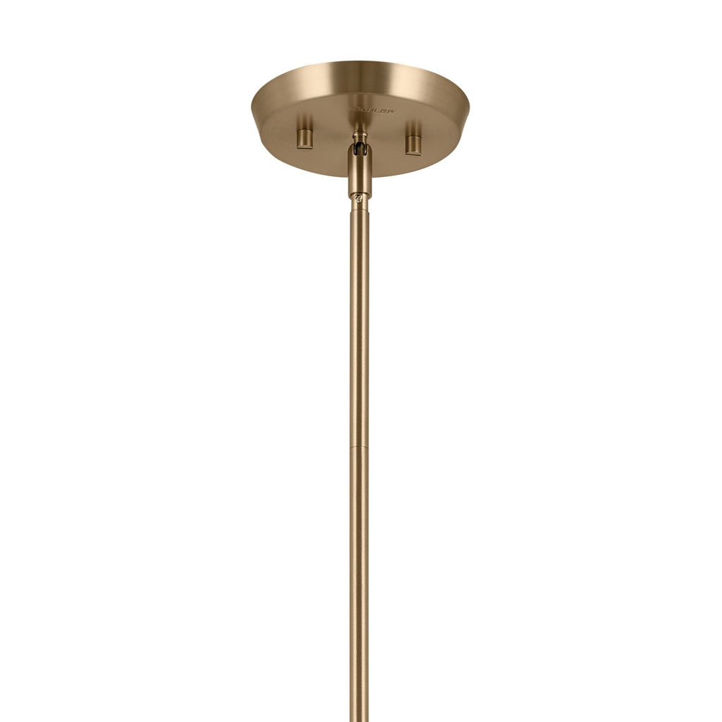 KICHLER 52558CPZWH Arcus 29.25 Inch 5 Light Convertible Chandelier In Champagne Bronze With White