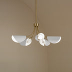 KICHLER 52558CPZWH Arcus 29.25 Inch 5 Light Convertible Chandelier In Champagne Bronze With White