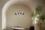 KICHLER 52558SN Arcus 29.25 Inch 5 Light Convertible Chandelier In Satin Nickel With Black