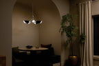 KICHLER 52558SN Arcus 29.25 Inch 5 Light Convertible Chandelier In Satin Nickel With Black