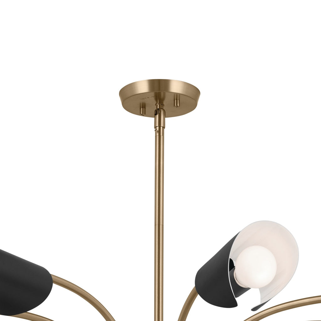 KICHLER 52560CPZBK Arcus 45.5 Inch 8 Light Chandelier In Champagne Bronze With Black