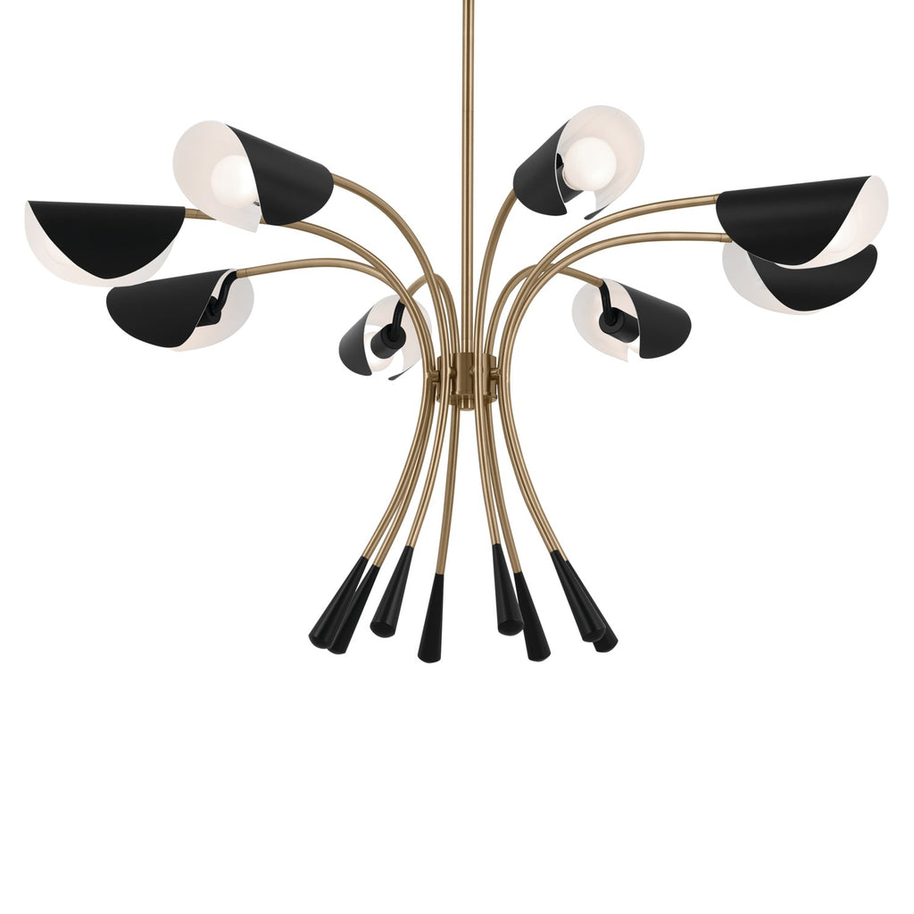 KICHLER 52560CPZBK Arcus 45.5 Inch 8 Light Chandelier In Champagne Bronze With Black