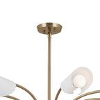 KICHLER 52560CPZWH Arcus 45.5 Inch 8 Light Chandelier In Champagne Bronze With White