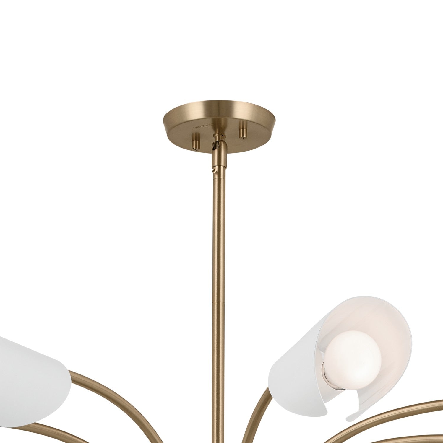 KICHLER 52560CPZWH Arcus 45.5 Inch 8 Light Chandelier In Champagne Bronze With White